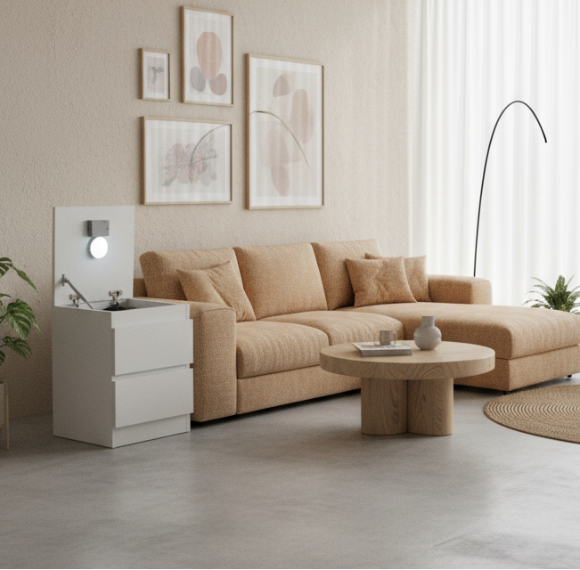 Zula Tasarım- Beyaz Komodin